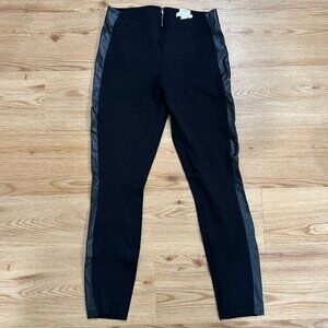 Jcrew Gigi Pants Faux Leather Ponte Leggings Black Size 2